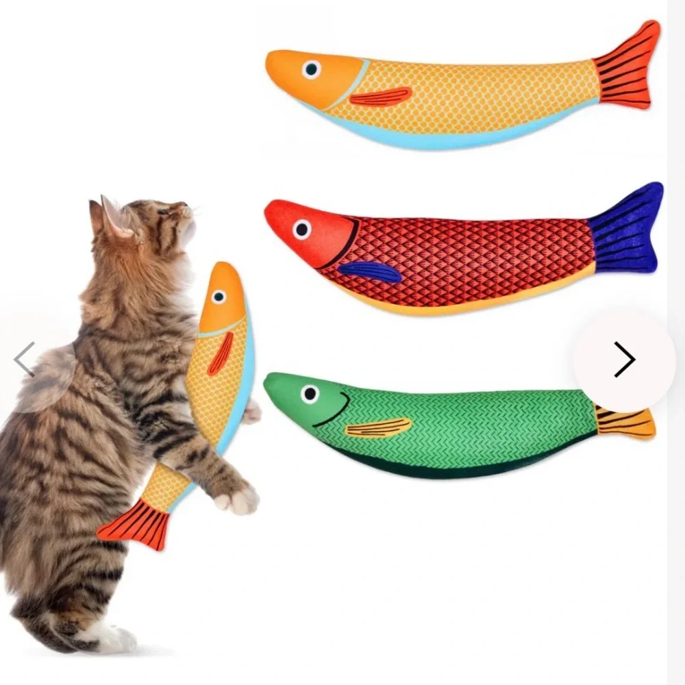 Petprana Cat Toys - 3 FISH in box!! Interactive cat Fun toy For Active Cats